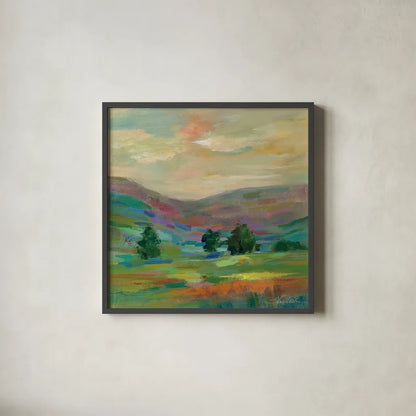 Summer Hues by Silvia Vassileva. Shown in a sleek black glass frame for a contemporary gallery look. Available as an archival giclee rolled canvas, fine art paper, or poster print. SKU 21586a.