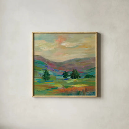 Summer Hues by Silvia Vassileva. Shown in a natural wood glass frame for a timeless modern aesthetic. Available as an archival giclee rolled canvas, fine art paper, or poster print. SKU 21586a.