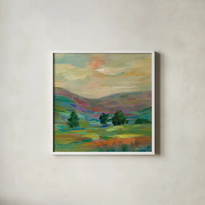 Summer Hues by Silvia Vassileva. Shown in a crisp white glass frame for a clean and minimalist style. Available as an archival giclee rolled canvas, fine art paper, or poster print. SKU 21586a.