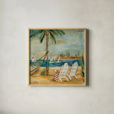 Summer I by Silvia Vassileva. Shown in a natural wood glass frame for a timeless modern aesthetic. Available as an archival giclee rolled canvas, fine art paper, or poster print. SKU 9638a.