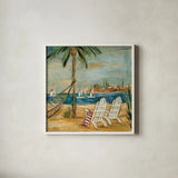 Summer I by Silvia Vassileva. Shown in a crisp white glass frame for a clean and minimalist style. Available as an archival giclee rolled canvas, fine art paper, or poster print. SKU 9638a.