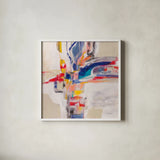 Summer Pinwheel by Silvia Vassileva. Shown in a crisp white glass frame for a clean and minimalist style. Available as an archival giclee rolled canvas, fine art paper, or poster print. SKU 79164a.