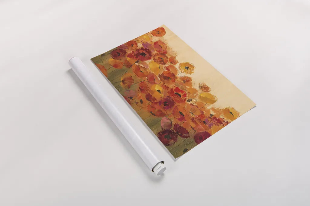Summer Poppies by Silvia Vassileva. shown as a rolled paper print. Available as archival giclee rolled canvas, fine art paper, or poster print. SKU 10616i.