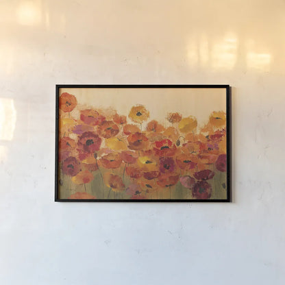 Summer Poppies by Silvia Vassileva. shown as a paper print in a black flame. Available as a archival giclee rolled canvas, fine art paper, or poster print. SKU 10616i.