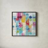 Summer Rain Bright by Silvia Vassileva. Shown in a sleek black glass frame for a contemporary gallery look. Available as an archival giclee rolled canvas, fine art paper, or poster print. SKU 64567a.