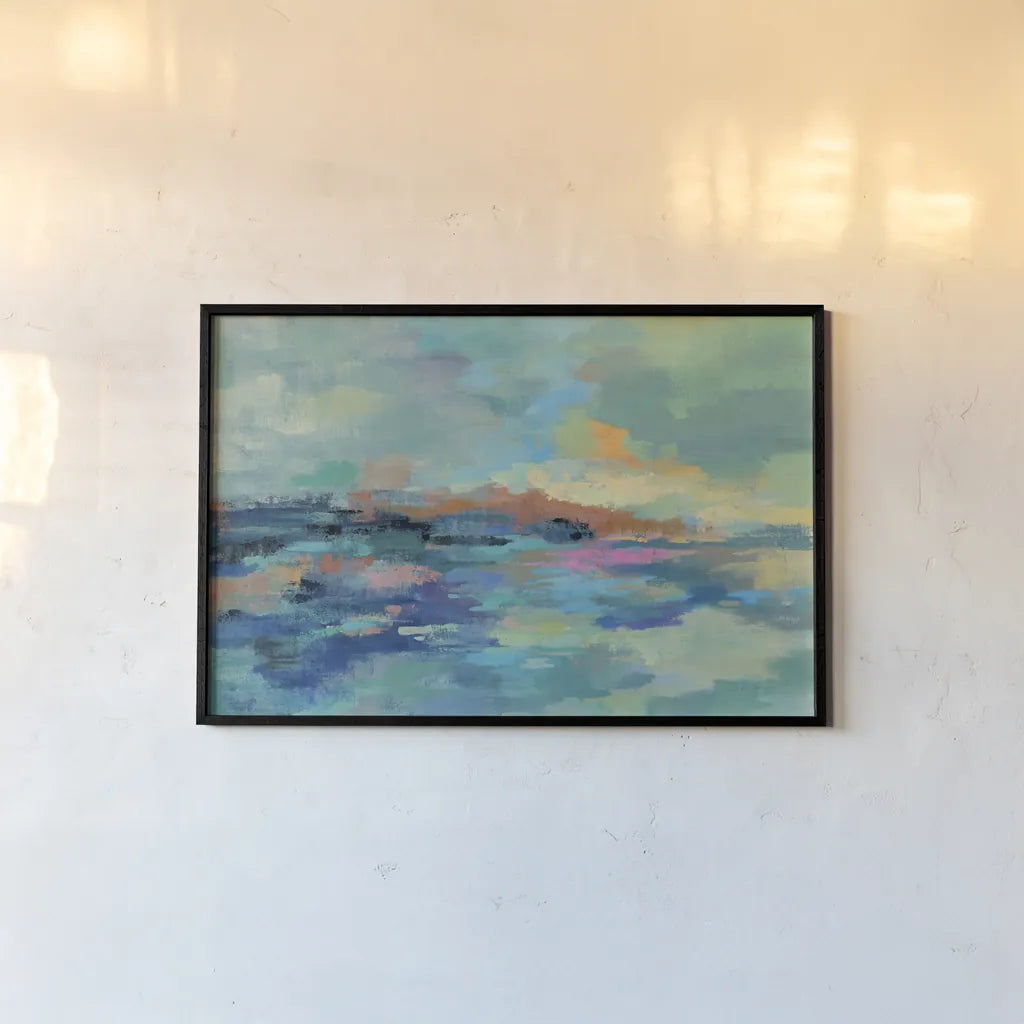 Summer Seaside by Silvia Vassileva. shown as a paper print in a black flame. Available as a archival giclee rolled canvas, fine art paper, or poster print. SKU 60168i.