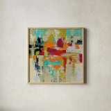 Summer Silk Road by Silvia Vassileva. Shown in a natural wood glass frame for a timeless modern aesthetic. Available as an archival giclee rolled canvas, fine art paper, or poster print. SKU 24573a.