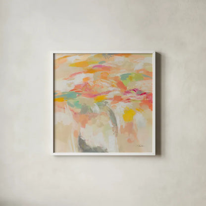 Summer Solstice by Silvia Vassileva. Shown in a crisp white glass frame for a clean and minimalist style. Available as an archival giclee rolled canvas, fine art paper, or poster print. SKU 90253a.