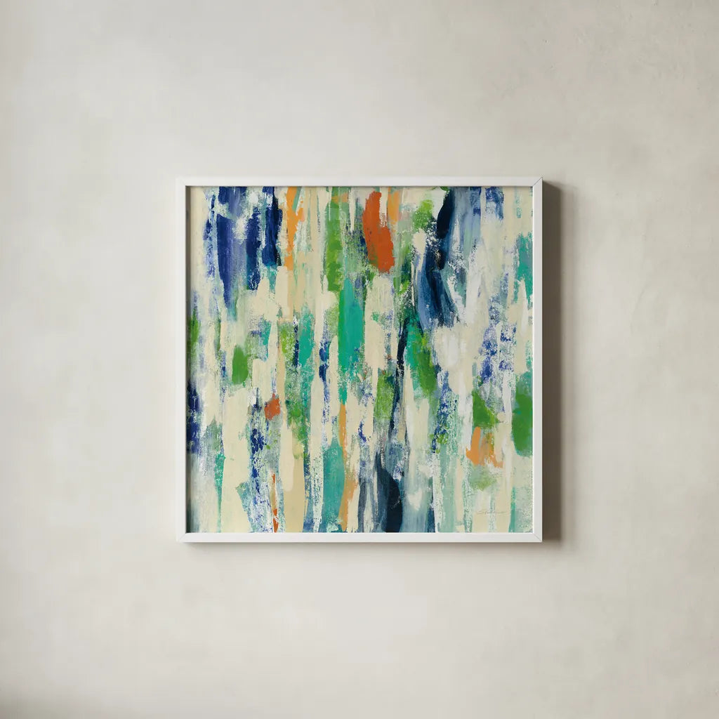 Sun Rays by Silvia Vassileva. Shown in a crisp white glass frame for a clean and minimalist style. Available as an archival giclee rolled canvas, fine art paper, or poster print. SKU 43415a.