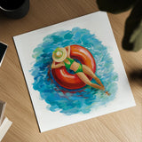 Sunbather I by Silvia Vassileva. Shown as a detailed flat fine art print, highlighting archival giclee quality. Available as an archival giclee rolled canvas, fine art paper, or poster print. SKU 62968a.