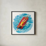 Sunbather II by Silvia Vassileva. Shown in a sleek black glass frame for a contemporary gallery look. Available as an archival giclee rolled canvas, fine art paper, or poster print. SKU 62969a.