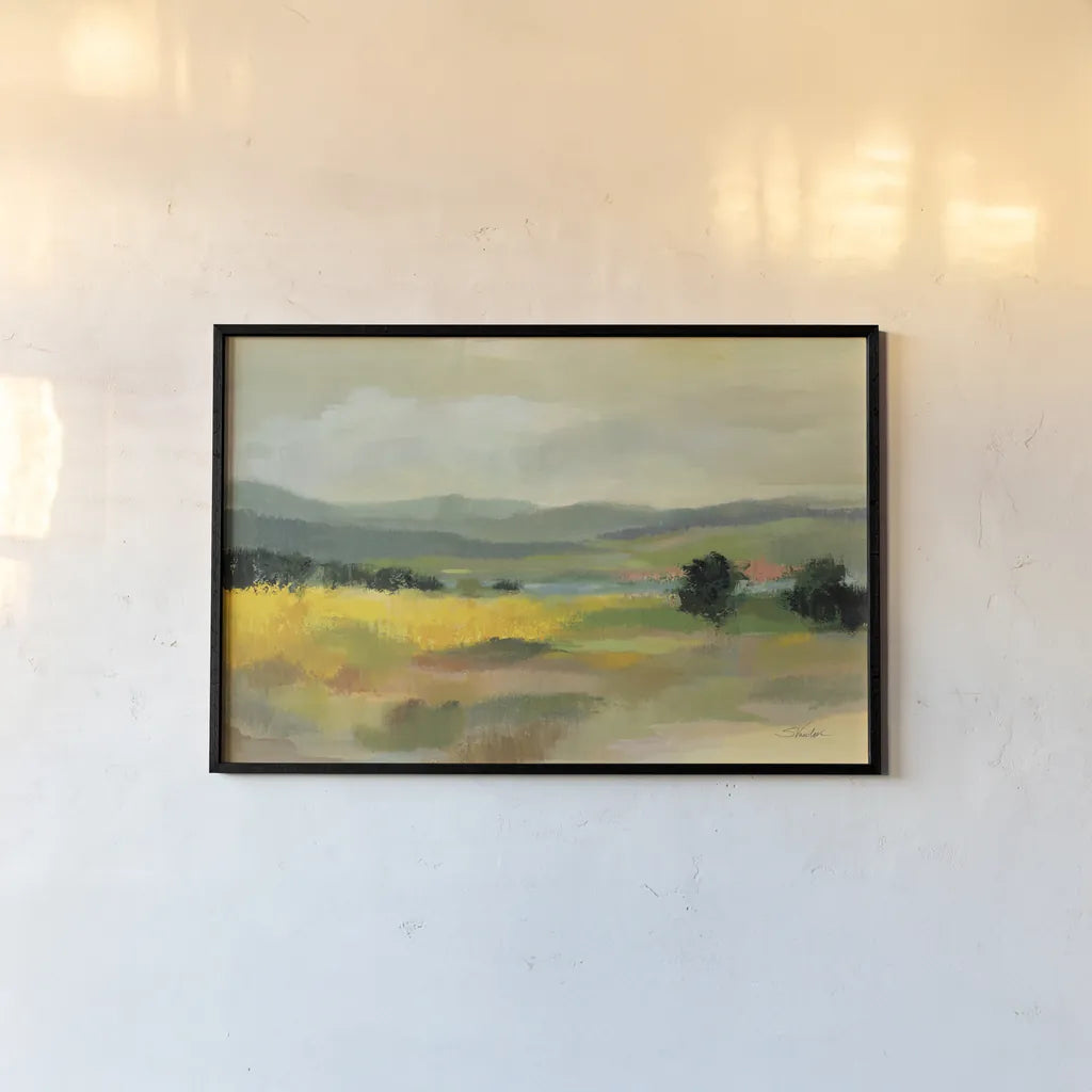 Sunflower Field by Silvia Vassileva. shown as a paper print in a black flame. Available as a archival giclee rolled canvas, fine art paper, or poster print. SKU 74318i.