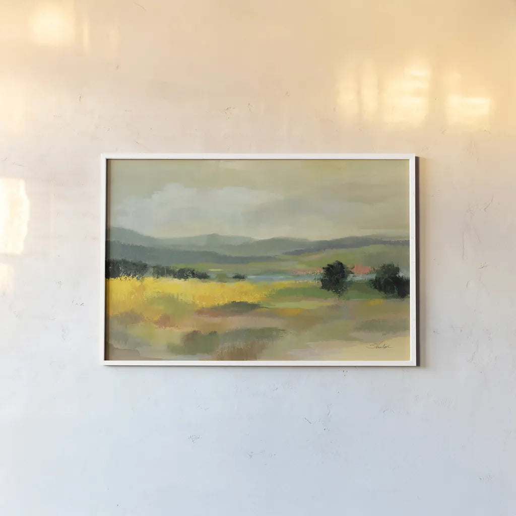 Sunflower Field by Silvia Vassileva. shown as a paper print in a white frame. Available as a archival giclee rolled canvas, fine art paper, or poster print. SKU 74318i.