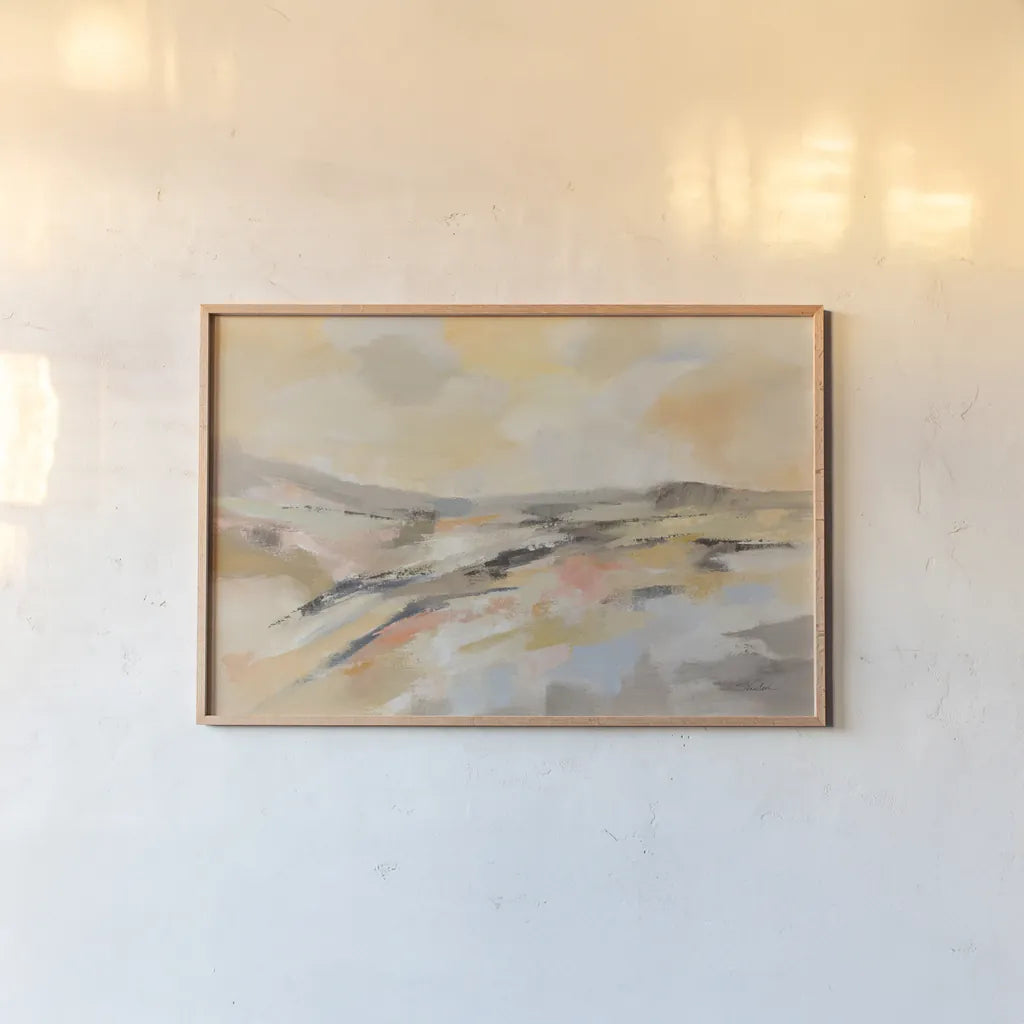 Sunlit Riverside by Silvia Vassileva. shown as a paper print in a natural frame. Available as a archival giclee rolled canvas, fine art paper, or poster print. SKU 95716i.