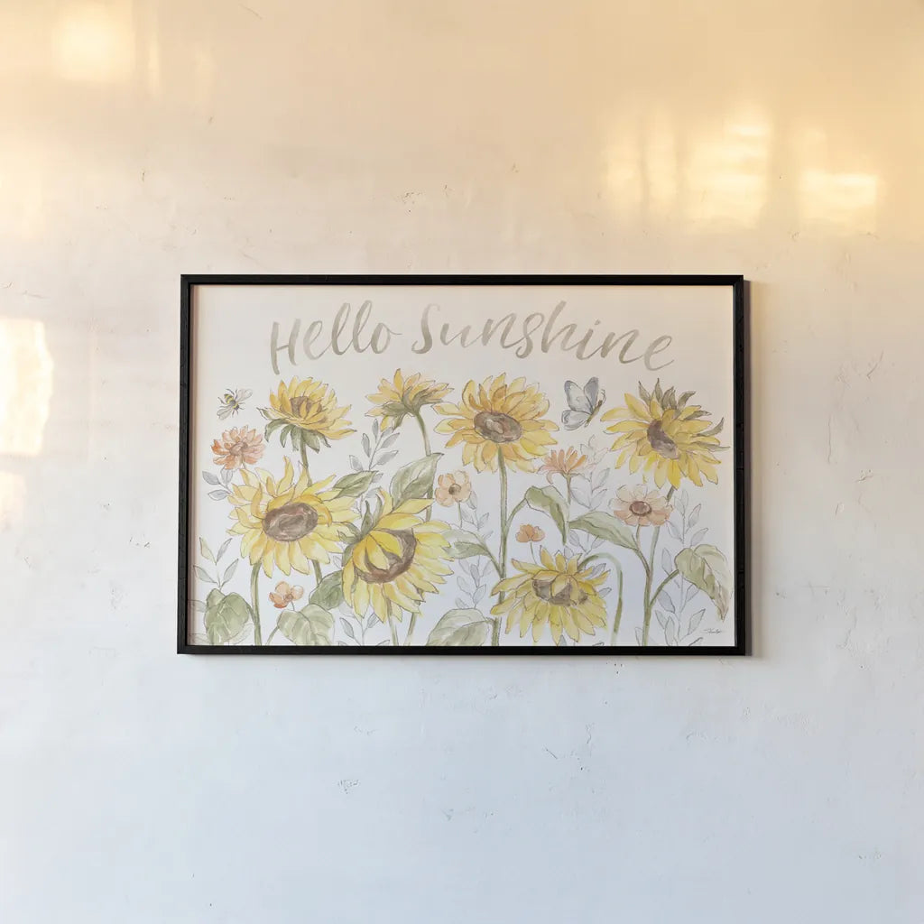 Sunny Blooms I by Silvia Vassileva. shown as a paper print in a black flame. Available as a archival giclee rolled canvas, fine art paper, or poster print. SKU 92351i.