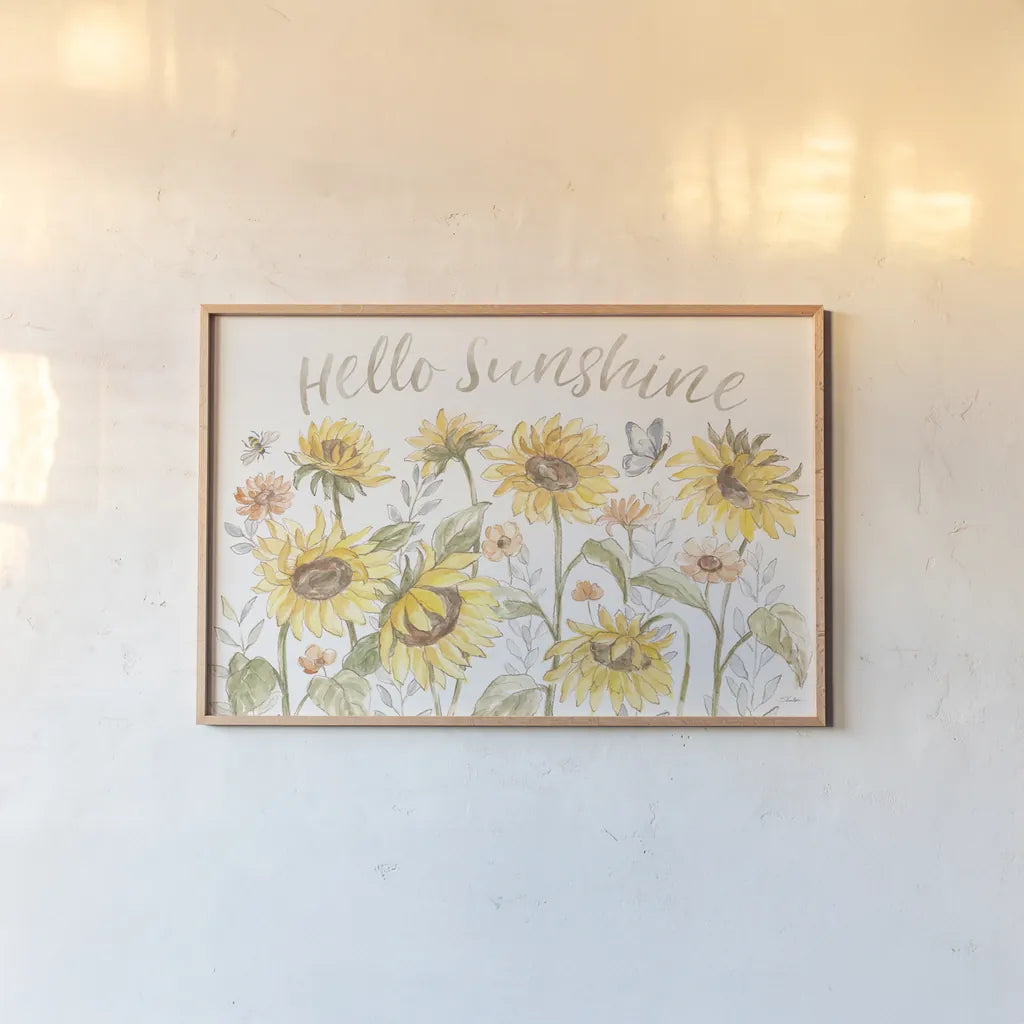 Sunny Blooms I by Silvia Vassileva. shown as a paper print in a natural frame. Available as a archival giclee rolled canvas, fine art paper, or poster print. SKU 92351i.