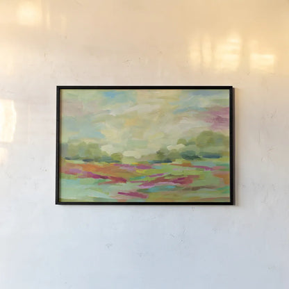 Sunny Fields by Silvia Vassileva. shown as a paper print in a black flame. Available as a archival giclee rolled canvas, fine art paper, or poster print. SKU 26338i.