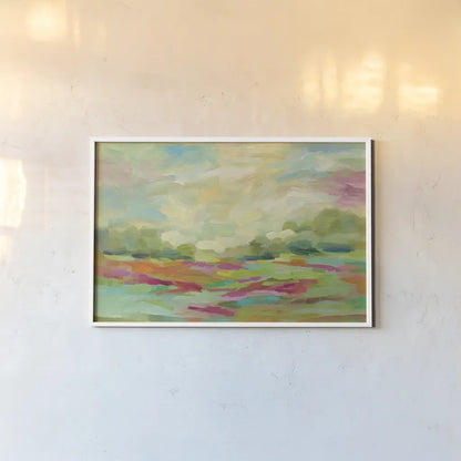Sunny Fields by Silvia Vassileva. shown as a paper print in a white frame. Available as a archival giclee rolled canvas, fine art paper, or poster print. SKU 26338i.