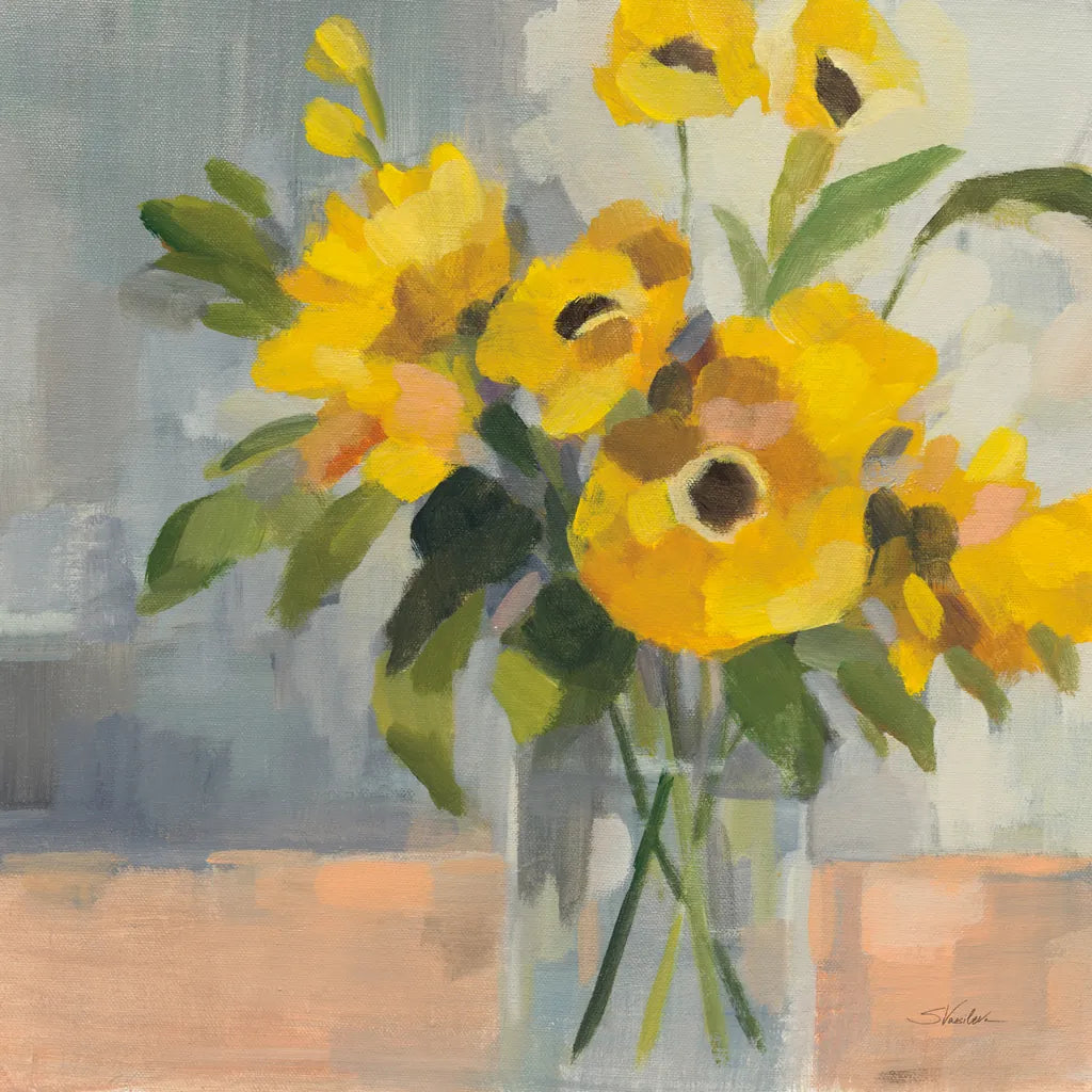 Sunny Floral II by Silvia Vassileva. SKU 99712a. Archival Giclee Fine art print for wall decor.