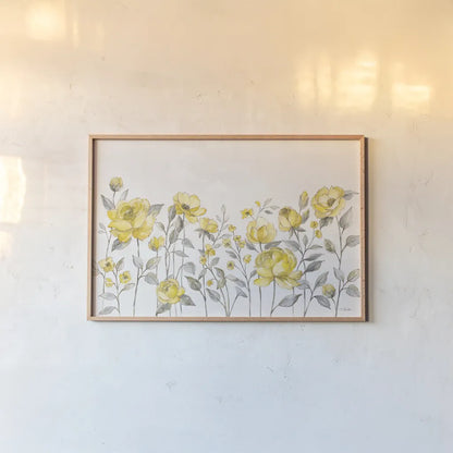 Sunny Roses I No Words by Silvia Vassileva. shown as a paper print in a natural frame. Available as a archival giclee rolled canvas, fine art paper, or poster print. SKU 71450i.
