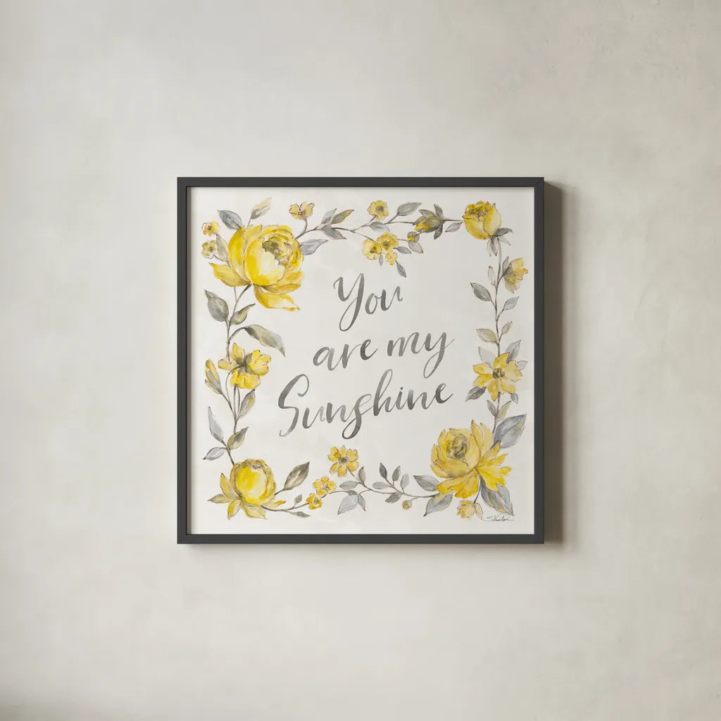 Sunny Roses II by Silvia Vassileva. Shown in a sleek black glass frame for a contemporary gallery look. Available as an archival giclee rolled canvas, fine art paper, or poster print. SKU 71052a.