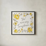 Sunny Roses II by Silvia Vassileva. Shown in a sleek black glass frame for a contemporary gallery look. Available as an archival giclee rolled canvas, fine art paper, or poster print. SKU 71052a.