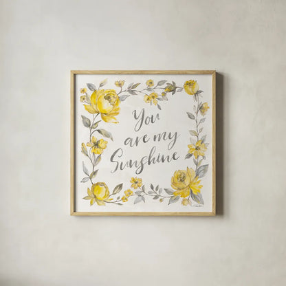Sunny Roses II by Silvia Vassileva. Shown in a natural wood glass frame for a timeless modern aesthetic. Available as an archival giclee rolled canvas, fine art paper, or poster print. SKU 71052a.