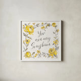 Sunny Roses II by Silvia Vassileva. Shown in a crisp white glass frame for a clean and minimalist style. Available as an archival giclee rolled canvas, fine art paper, or poster print. SKU 71052a.