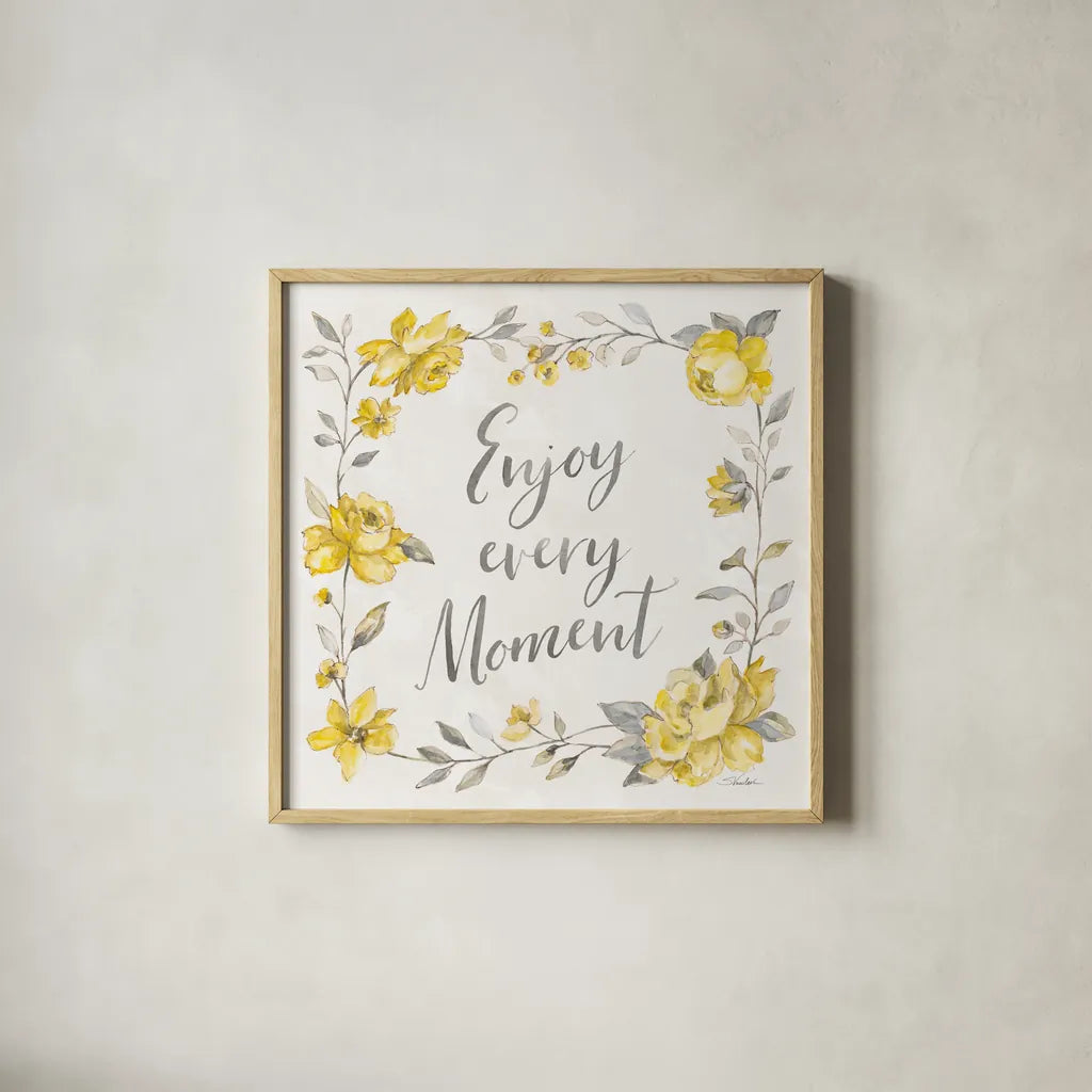 Sunny Roses III by Silvia Vassileva. Shown in a natural wood glass frame for a timeless modern aesthetic. Available as an archival giclee rolled canvas, fine art paper, or poster print. SKU 71053a.