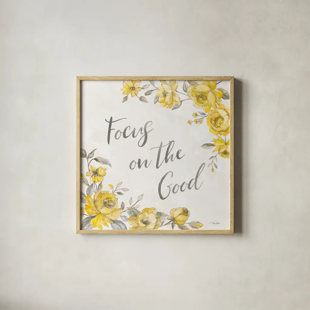 Sunny Roses V by Silvia Vassileva. Shown in a natural wood glass frame for a timeless modern aesthetic. Available as an archival giclee rolled canvas, fine art paper, or poster print. SKU 71055a.