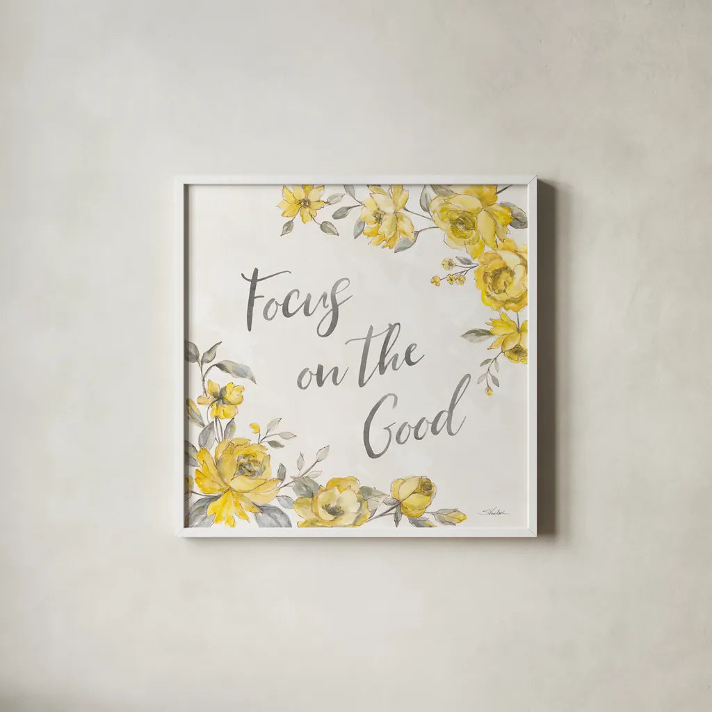 Sunny Roses V by Silvia Vassileva. Shown in a crisp white glass frame for a clean and minimalist style. Available as an archival giclee rolled canvas, fine art paper, or poster print. SKU 71055a.