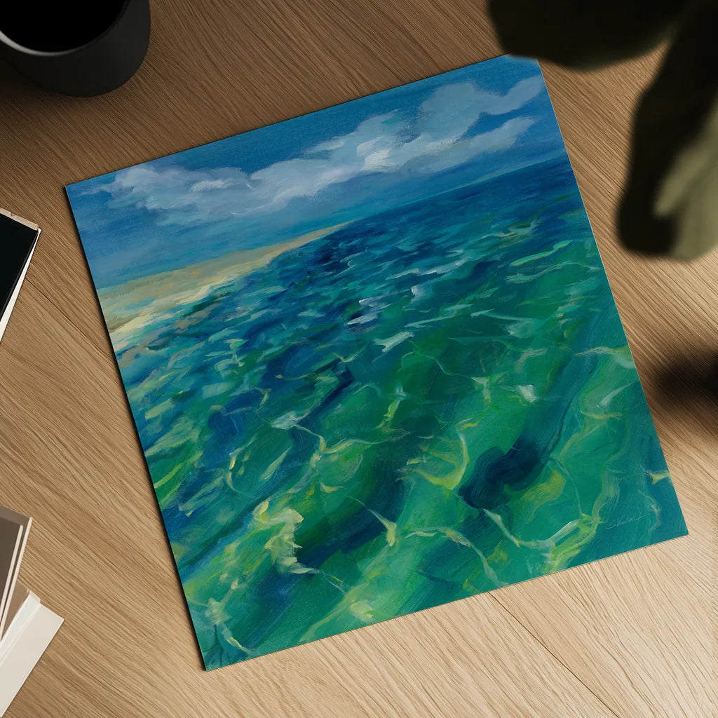 Sunny Sea Reflections by Silvia Vassileva. Shown as a detailed flat fine art print, highlighting archival giclee quality. Available as an archival giclee rolled canvas, fine art paper, or poster print. SKU 65671a.