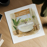 Sunny Spa I by Silvia Vassileva. Shown as a detailed flat fine art print, highlighting archival giclee quality. Available as an archival giclee rolled canvas, fine art paper, or poster print. SKU 62197a.