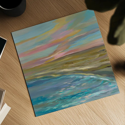 Sunrise Dunes by Silvia Vassileva. Shown as a detailed flat fine art print, highlighting archival giclee quality. Available as an archival giclee rolled canvas, fine art paper, or poster print. SKU 67016a.