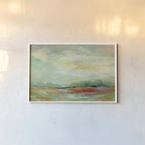 Sunrise Field by Silvia Vassileva. shown as a paper print in a white frame. Available as a archival giclee rolled canvas, fine art paper, or poster print. SKU 27123i.