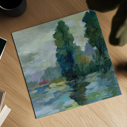 Sunrise at the Lake II by Silvia Vassileva. Shown as a detailed flat fine art print, highlighting archival giclee quality. Available as an archival giclee rolled canvas, fine art paper, or poster print. SKU 20681a.