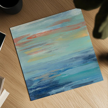 Sunset Beach I by Silvia Vassileva. Shown as a detailed flat fine art print, highlighting archival giclee quality. Available as an archival giclee rolled canvas, fine art paper, or poster print. SKU 25216a.