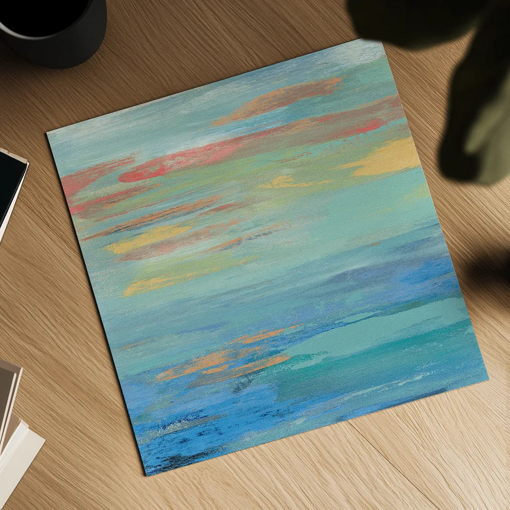 Sunset Beach I Bright by Silvia Vassileva. Shown as a detailed flat fine art print, highlighting archival giclee quality. Available as an archival giclee rolled canvas, fine art paper, or poster print. SKU 33629a.