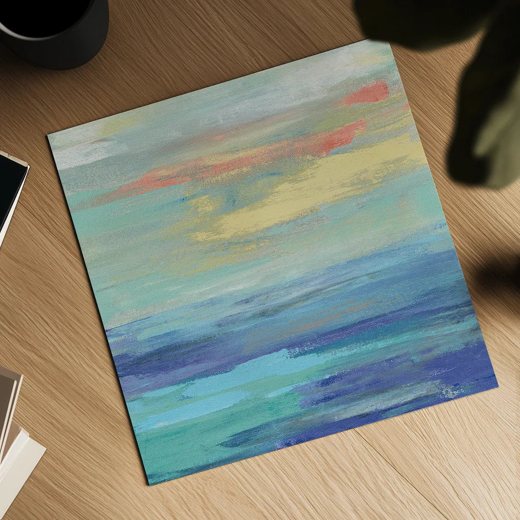 Sunset Beach II Bright by Silvia Vassileva. Shown as a detailed flat fine art print, highlighting archival giclee quality. Available as an archival giclee rolled canvas, fine art paper, or poster print. SKU 33630a.