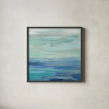 Sunset Beach II no Orange by Silvia Vassileva. Shown in a sleek black glass frame for a contemporary gallery look. Available as an archival giclee rolled canvas, fine art paper, or poster print. SKU 41856a.