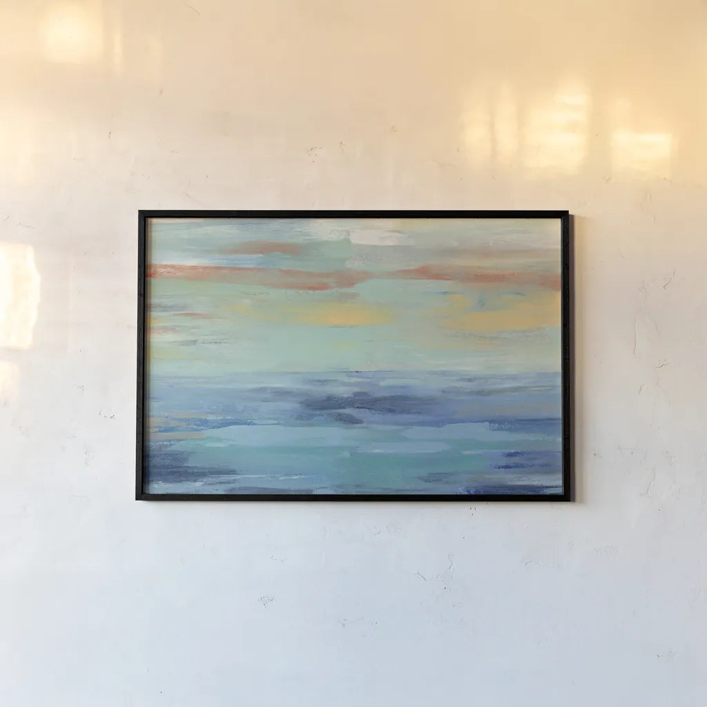 Sunset Beach III by Silvia Vassileva. shown as a paper print in a black flame. Available as a archival giclee rolled canvas, fine art paper, or poster print. SKU 28162i.
