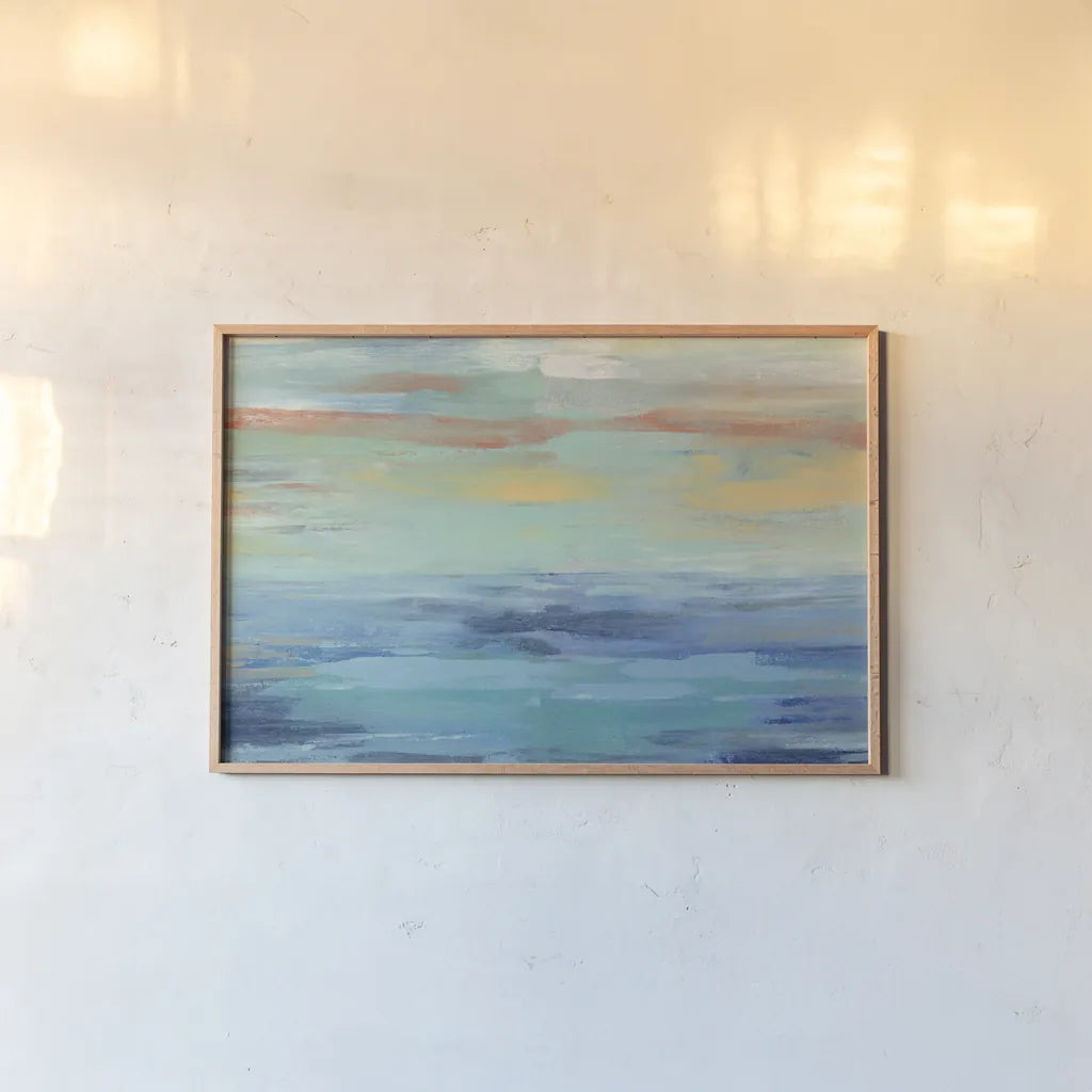 Sunset Beach III by Silvia Vassileva. shown as a paper print in a natural frame. Available as a archival giclee rolled canvas, fine art paper, or poster print. SKU 28162i.