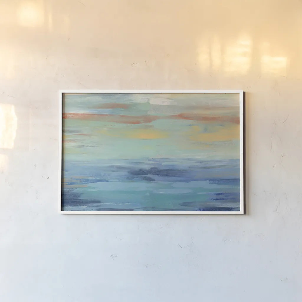 Sunset Beach III by Silvia Vassileva. shown as a paper print in a white frame. Available as a archival giclee rolled canvas, fine art paper, or poster print. SKU 28162i.