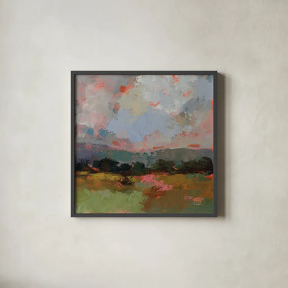 Sunset Hues I by Silvia Vassileva. Shown in a sleek black glass frame for a contemporary gallery look. Available as an archival giclee rolled canvas, fine art paper, or poster print. SKU 100278a.