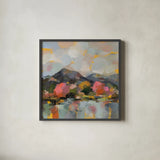 Sunset in April by Silvia Vassileva. Shown in a sleek black glass frame for a contemporary gallery look. Available as an archival giclee rolled canvas, fine art paper, or poster print. SKU 99704a.