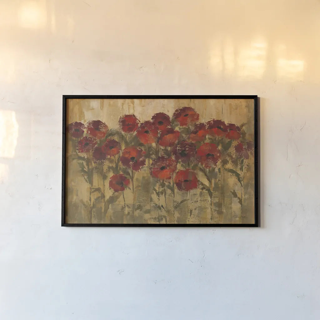 Sunshine Florals by Silvia Vassileva. shown as a paper print in a black flame. Available as a archival giclee rolled canvas, fine art paper, or poster print. SKU 2713i.