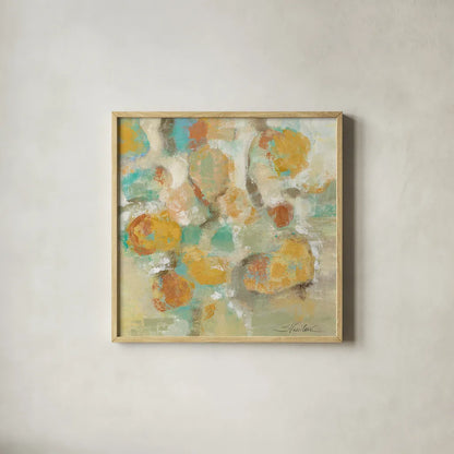 Sunshine Reflections by Silvia Vassileva. Shown in a natural wood glass frame for a timeless modern aesthetic. Available as an archival giclee rolled canvas, fine art paper, or poster print. SKU 22505a.