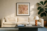 Sweet Boho Flower II by Silvia Vassileva. Displayed in a glass frame with matte in a clean modern living room. Available as an archival giclee rolled canvas, fine art paper, or poster print. SKU 72109a.