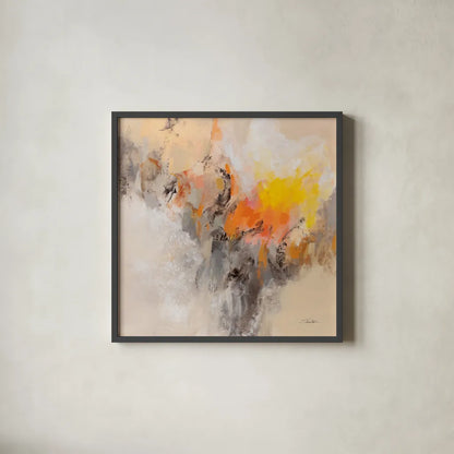 Tangerine Glow by Silvia Vassileva. Shown in a sleek black glass frame for a contemporary gallery look. Available as an archival giclee rolled canvas, fine art paper, or poster print. SKU 86368a.