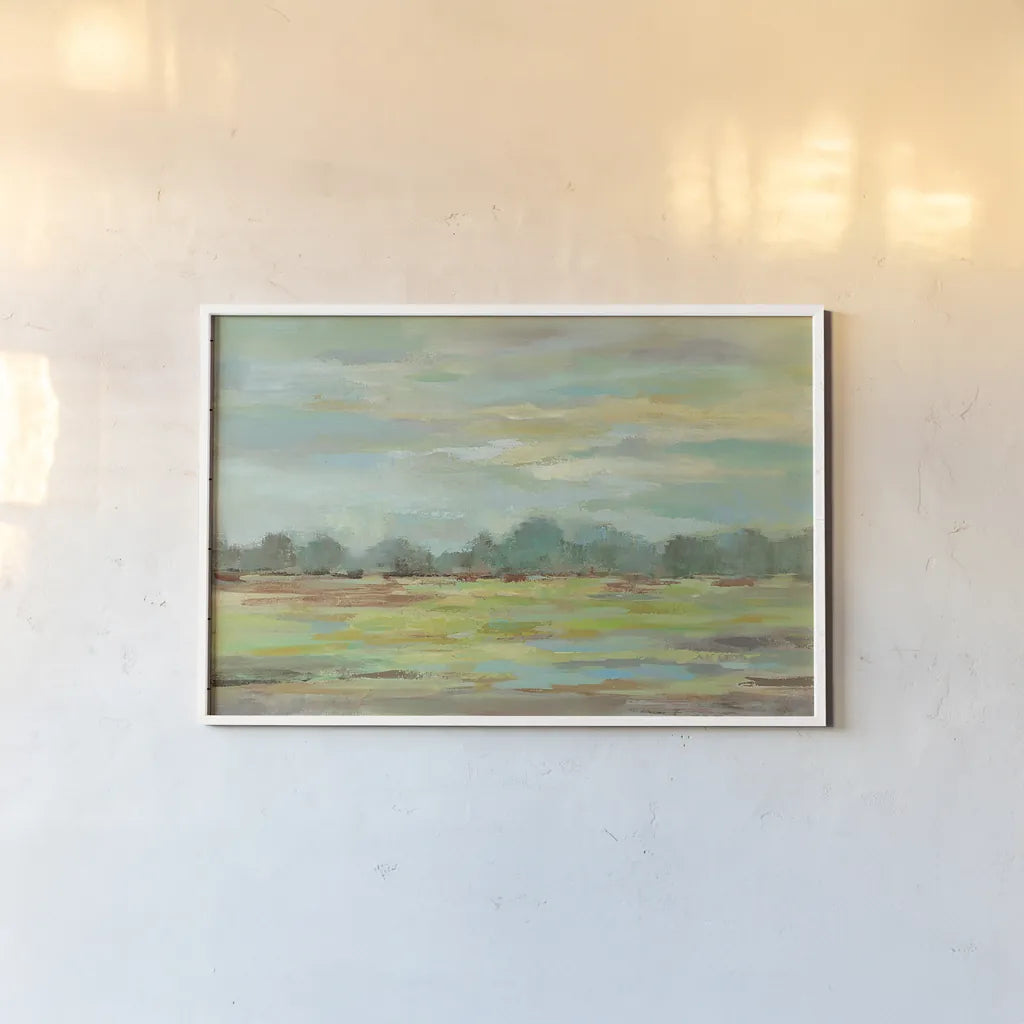 Teal Forest by Silvia Vassileva. shown as a paper print in a white frame. Available as a archival giclee rolled canvas, fine art paper, or poster print. SKU 24572i.